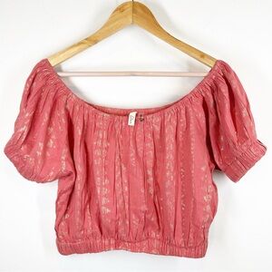 Elan Pink Cropped Shirt